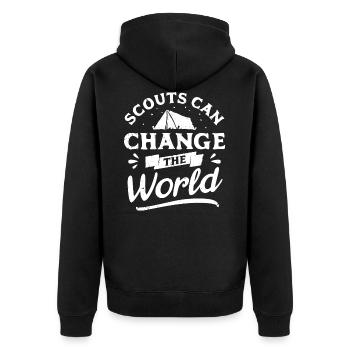 Les scouts peuvent changer le monde - Veste à capuche bio Premium Unisexe - noir - Dos - Nico (187cm)