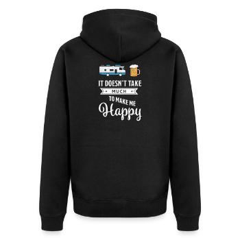 It doesn't take much to make me happy | Funny RV - Unisex Premium Organic Zip Hoodie - black - Back - Nico (187cm)