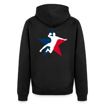 Ligue de handball - Veste à capuche bio Premium Unisexe - noir - Dos - Nico (187cm)