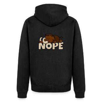 Nope Mammut Urzeit - Unisex Premium Bio Zip Hoodie - Schwarz - Hinten - Nico (187cm)