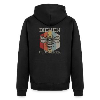 Bienenflüsterer - Unisex Premium Bio Zip Hoodie - Schwarz - Hinten - Nico (187cm)