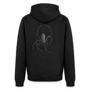 Spinne - Unisex Premium Bio Zip Hoodie - Schwarz - Hinten - Nico (187cm)