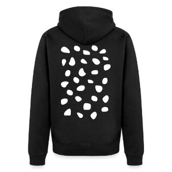 Cool Spotty Dappled Dalmatian Dog Pattern - Unisex Premium Organic Zip Hoodie - black - Back - Nico (187cm)
