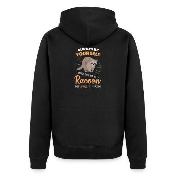 Cadeau d'amant drôle de raton laveur | Raton laveur mignon - Veste à capuche bio Premium Unisexe - noir - Dos - Nico (187cm)