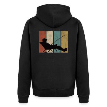 Pêche pêche - Veste à capuche bio Premium Unisexe - noir - Dos - Nico (187cm)