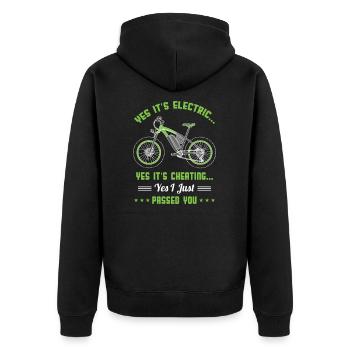 Vélo électrique tricherie vélo électrique - Veste à capuche bio Premium Unisexe - noir - Dos - Nico (187cm)