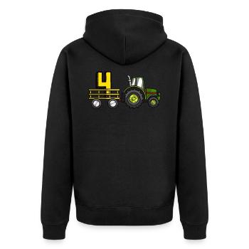 Bauernhof 4 Jahre alt T-Shirt Bauernhof Jungen 4. - Unisex Premium Bio Zip Hoodie - Schwarz - Hinten - Nico (187cm)