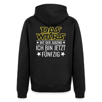 50th Birthday Fifty That's It With Youth - Unisex Premium Organic Zip Hoodie - black - Back - Nico (187cm)