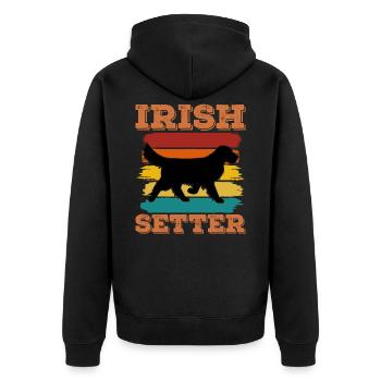 Irish Setter Dog Birthday Gift Shirt Mask - Unisex Premium Organic Zip Hoodie - black - Back - Nico (187cm)