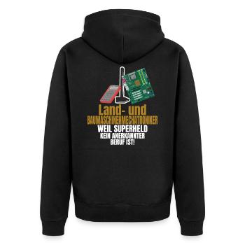 Beruf Land und Baumaschinenmechatroniker Geschenk - Unisex Premium Bio Zip Hoodie - Schwarz - Hinten - Nico (187cm)