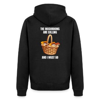 Mushrooms Picking Mushroom Pickers Funny Gift - Unisex Premium Organic Zip Hoodie - black - Back - Nico (187cm)