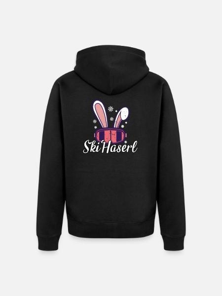 Ski Haserl - Unisex Premium Bio Zip Hoodie - Schwarz