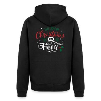 The joy of Christmas is family Christmas family - Unisex Premium Organic Zip Hoodie - black - Back - Nico (187cm)