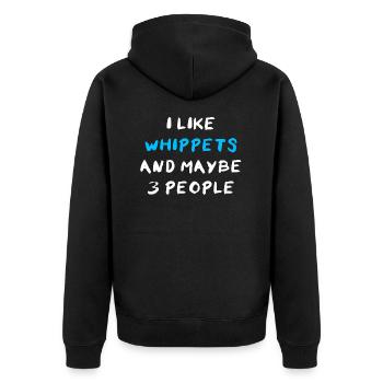 Whippet - Unisex Premium Bio Zip Hoodie - Schwarz - Hinten - Nico (187cm)