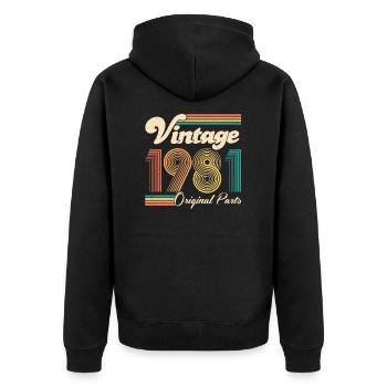 Vintage 1981 40e anniversaire cadeau de quarante ans - Veste à capuche bio Premium Unisexe - noir - Dos - Nico (187cm)