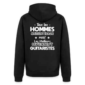 Guitariste cadeau drôle guitare humour musicien - Veste à capuche bio Premium Unisexe - noir - Dos - Nico (187cm)
