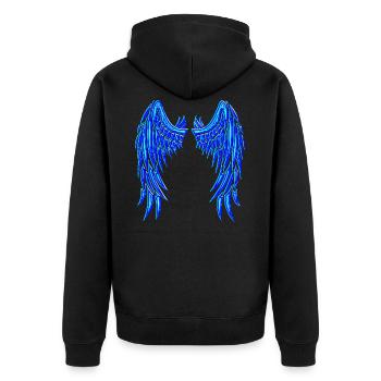 Aile n ° 03 - Design A - Veste à capuche bio Premium Unisexe - noir - Dos - Nico (187cm)