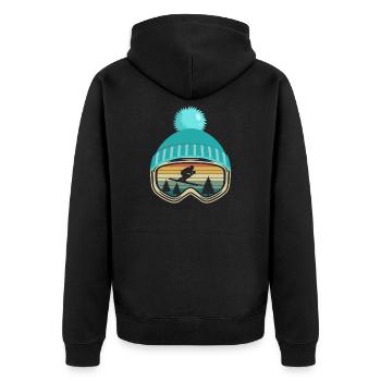 Ski Skieur Apres Ski Funny Gift - Veste à capuche bio Premium Unisexe - noir - Dos - Nico (187cm)
