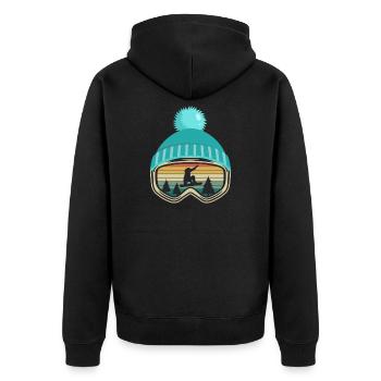 Snowboard snowboarding snowboarder gift - Unisex Premium Organic Zip Hoodie - black - Back - Nico (187cm)