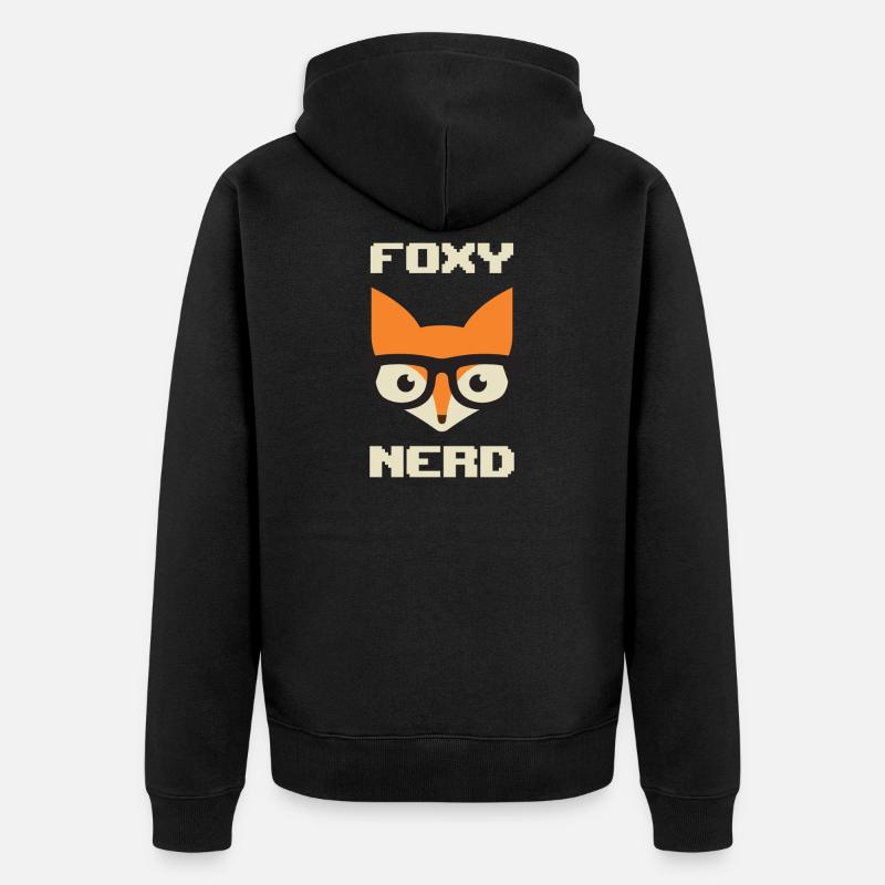 Foxy Nerd - Unisex Premium Bio Zip Hoodie - Schwarz