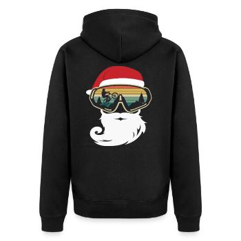 Mountain bike Christmas bike mountain bikers MTB - Unisex Premium Organic Zip Hoodie - black - Back - Nico (187cm)