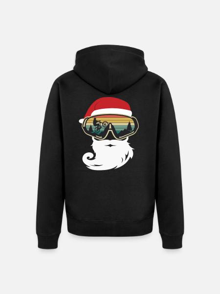 Mountainbike Weihnachten Fahrrad Mountainbiker MTB - Unisex Premium Bio Zip Hoodie - Schwarz