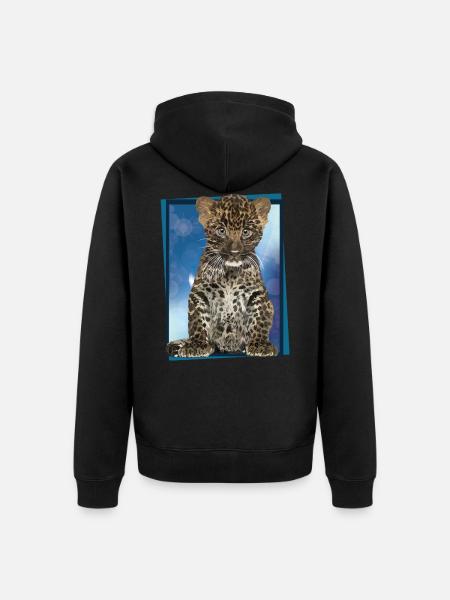 Leopard - Unisex Premium Organic Zip Hoodie - black