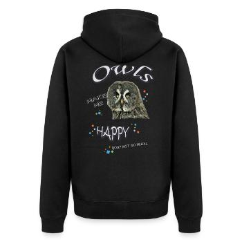 - Toll. - Unisex Premium Bio Zip Hoodie - Schwarz - Hinten - Nico (187cm)
