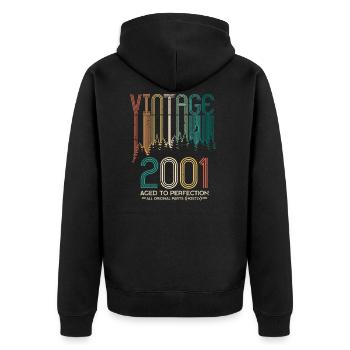 Vintage 2001 20e anniversaire cadeau de vingt ans - Veste à capuche bio Premium Unisexe - noir - Dos - Nico (187cm)
