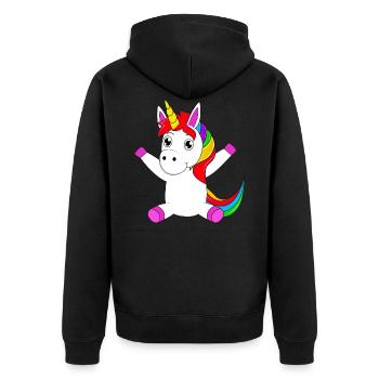 Licorne - Veste à capuche bio Premium Unisexe - noir - Dos - Nico (187cm)