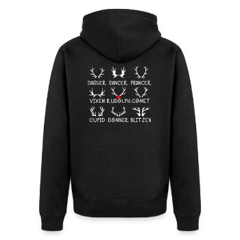 Noël | Rennes du père Noël | Rudolph - Veste à capuche bio Premium Unisexe - noir - Dos - Nico (187cm)