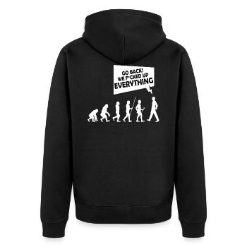 Évolution - Veste à capuche bio Premium Unisexe - noir - Dos - Nico (187cm)