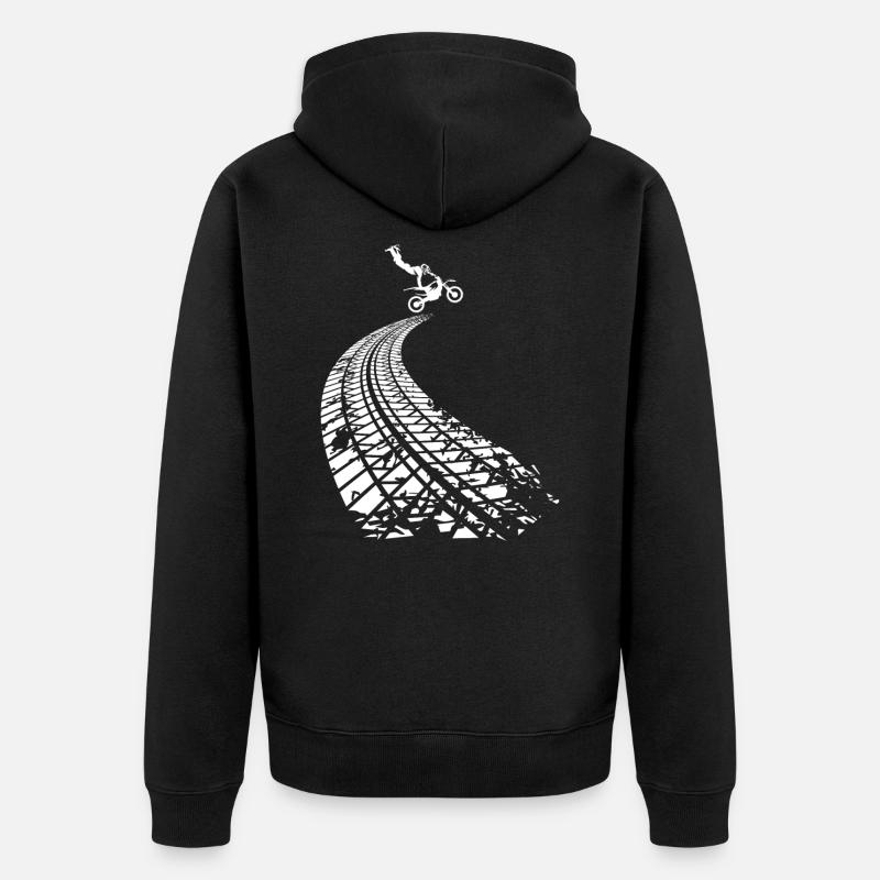motorek - Unisex Premium Bio Zip Hoodie - Schwarz
