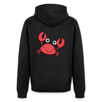 Krabbe - Unisex Premium Bio Zip Hoodie - Schwarz - Hinten - Nico (187cm)