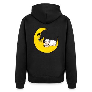 Cadeau mignon de sommeil de lune de mouton - Veste à capuche bio Premium Unisexe - noir - Dos - Nico (187cm)