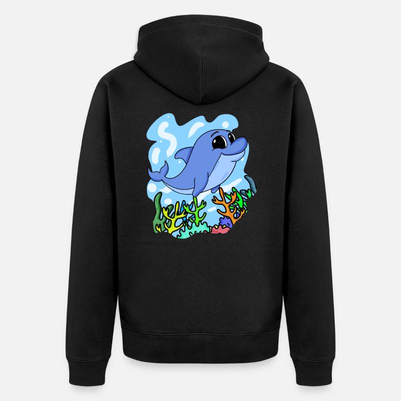 Dauphin - Veste à capuche bio Premium Unisexe - noir