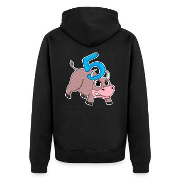 Taureau taureau d'anniversaire pour enfants de 5 ans - Veste à capuche bio Premium Unisexe - noir - Dos - Nico (187cm)