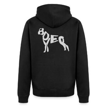 Boxer dog - Unisex Premium Organic Zip Hoodie - black - Back - Nico (187cm)