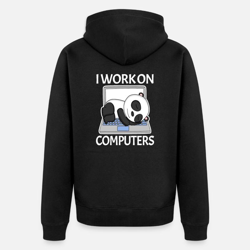Computer Nerd Programmierer Herren Geschenk - Unisex Premium Bio Zip Hoodie - Schwarz