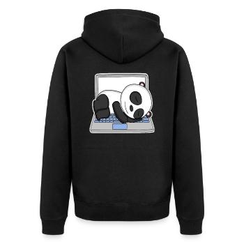 Computer Nerd Programmierer Herren Geschenk - Unisex Premium Bio Zip Hoodie - Schwarz - Hinten - Nico (187cm)