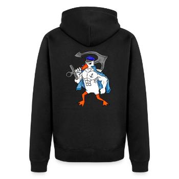 Mouette avec ancre - Veste à capuche bio Premium Unisexe - noir - Dos - Nico (187cm)