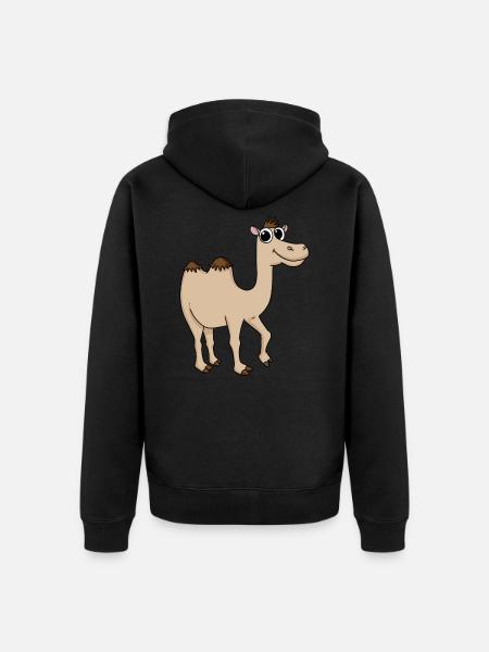 Niedliches Kamel - Unisex Premium Bio Zip Hoodie - Schwarz