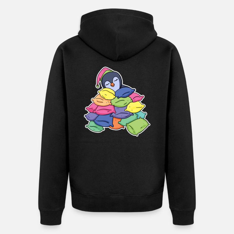 Pingouin endormi - Veste à capuche bio Premium Unisexe - noir