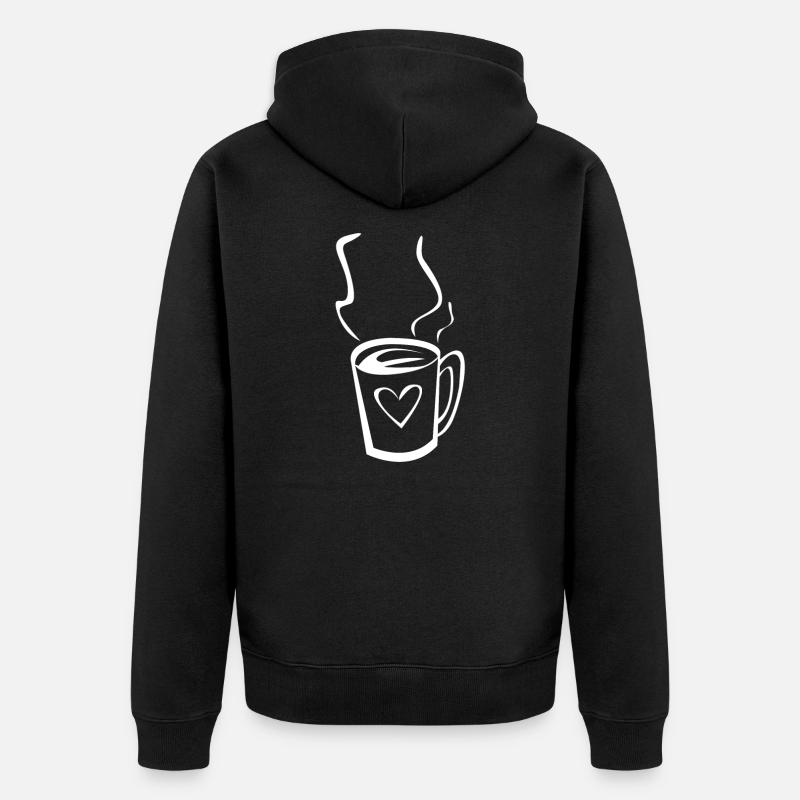 Café Illustration - Veste à capuche bio Premium Unisexe - noir