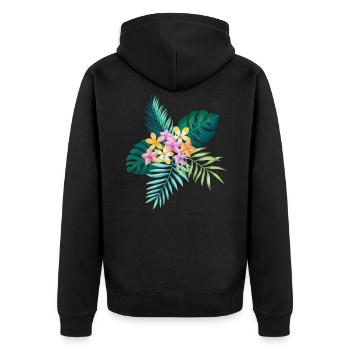 Tropical mood - Unisex Premium Organic Zip Hoodie - black - Back - Nico (187cm)