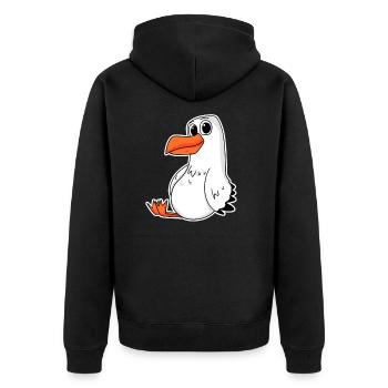 gull - Unisex Premium Organic Zip Hoodie - black - Back - Nico (187cm)