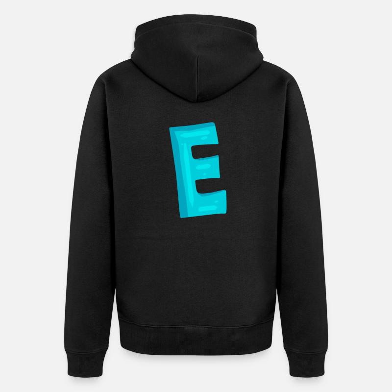Anfangsbuchstabe E Buchstabe - Unisex Premium Bio Zip Hoodie - Schwarz