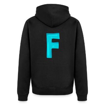 Première lettre F - Veste à capuche bio Premium Unisexe - noir - Dos - Nico (187cm)