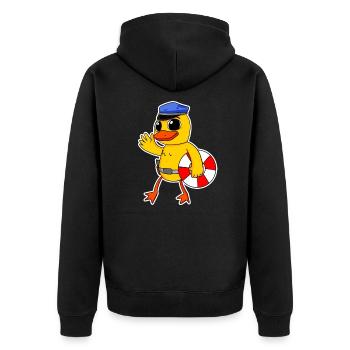 lifeguard police chick - Unisex Premium Organic Zip Hoodie - black - Back - Nico (187cm)