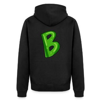 B - Unisex Premium Bio Zip Hoodie - Schwarz - Hinten - Nico (187cm)